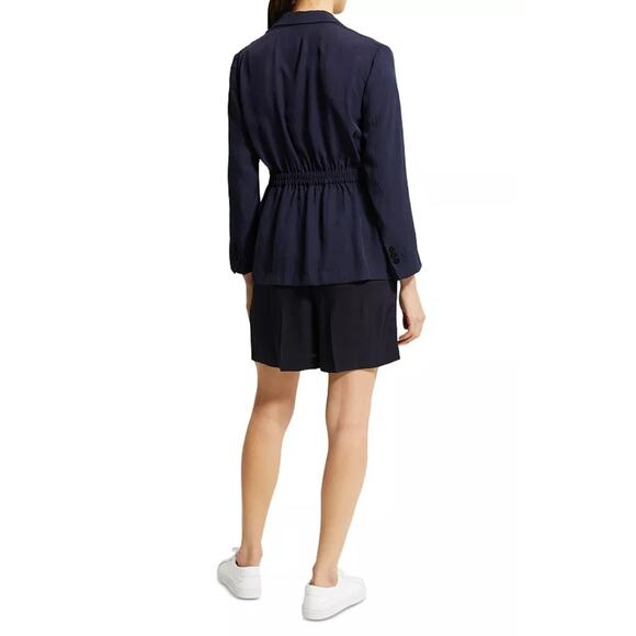 THEORY Elastic Back Washed Twill Belted Jacket Blazer Machine Washable 12 $425 - Picture 14 of 14